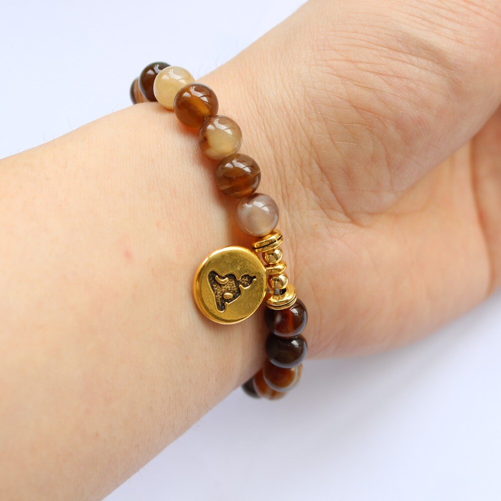 Bracelet perles 7 Chakras Reiki avec médaille - Plusieurs modèles