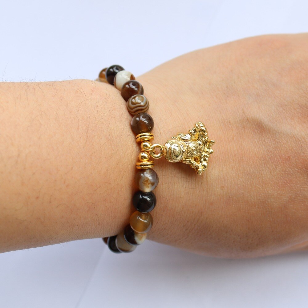 Bracelet perles 7 Chakras Reiki avec médaille - Plusieurs modèles