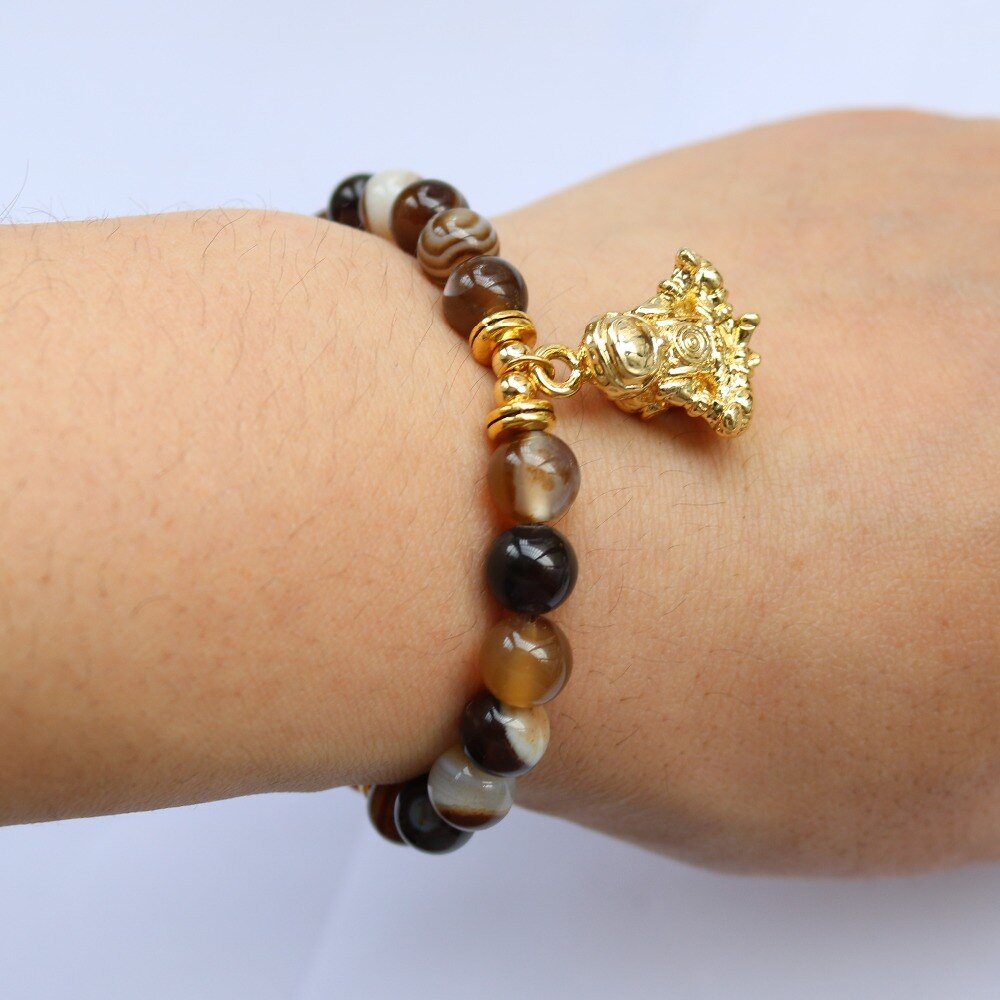 Bracelet perles 7 Chakras Reiki avec médaille - Plusieurs modèles