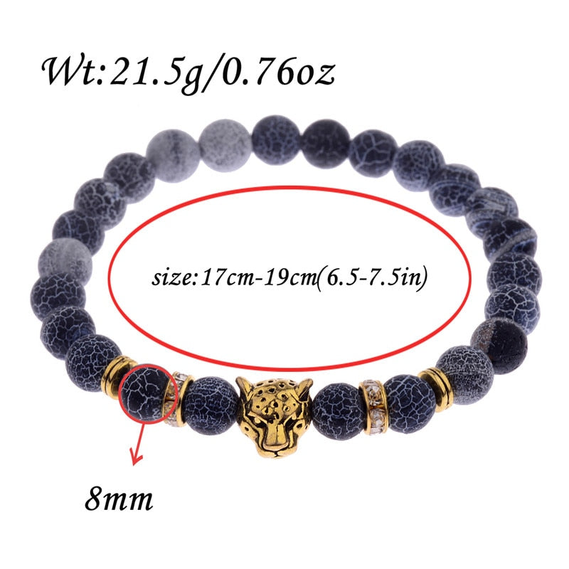 Pierre tête de léopard Bracelet perlé nouvelle mode pierre naturelle oeil de tigre