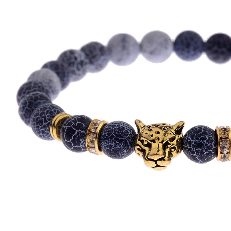 Pierre tête de léopard Bracelet perlé nouvelle mode pierre naturelle oeil de tigre