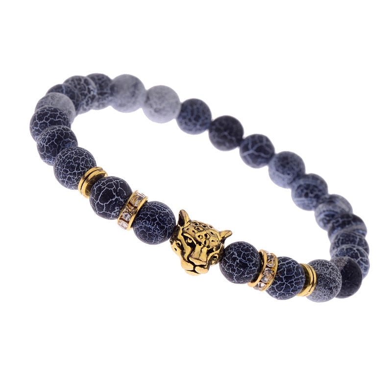 Pierre tête de léopard Bracelet perlé nouvelle mode pierre naturelle oeil de tigre