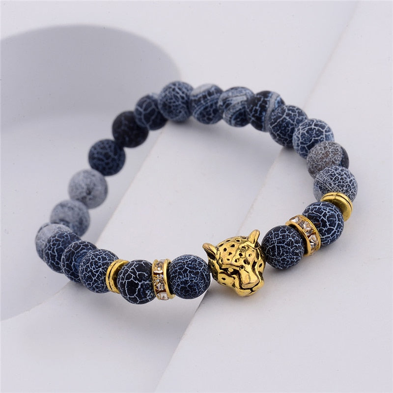 Pierre tête de léopard Bracelet perlé nouvelle mode pierre naturelle oeil de tigre