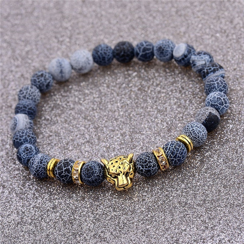 Pierre tête de léopard Bracelet perlé nouvelle mode pierre naturelle oeil de tigre