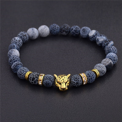 Pierre tête de léopard Bracelet perlé nouvelle mode pierre naturelle oeil de tigre