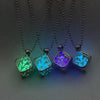 Collier avec pendentif en pierre lumineuse Antique perles scintillantes dans les ténèbres