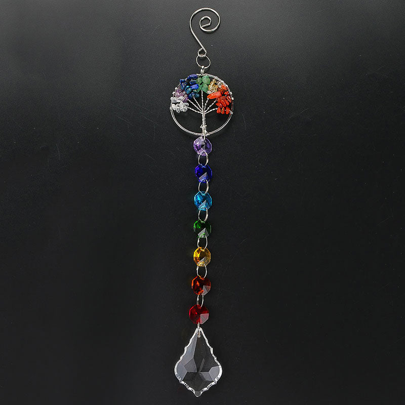 Decoración Crystal Sun Catcher "7 Chakras" y Árbol de la Vida