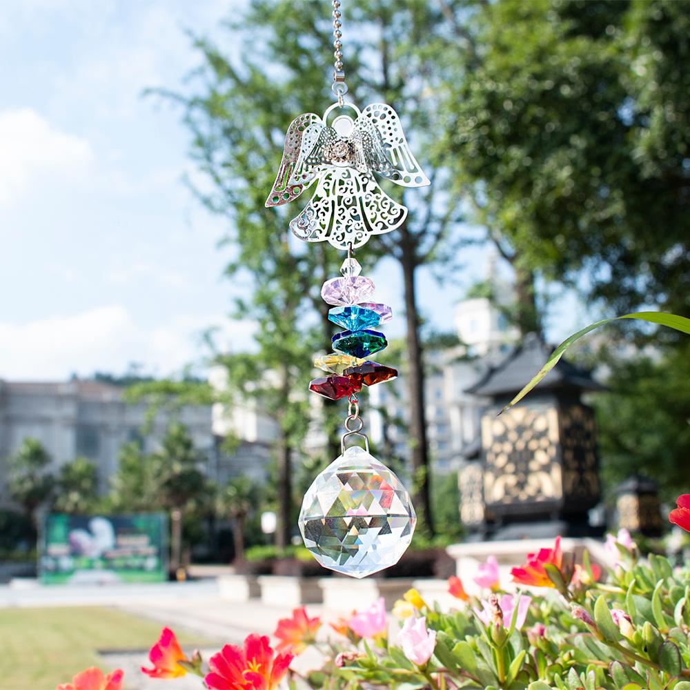 Decoración Captor de Soleil "7 Chakras" en Cristal con un ángel