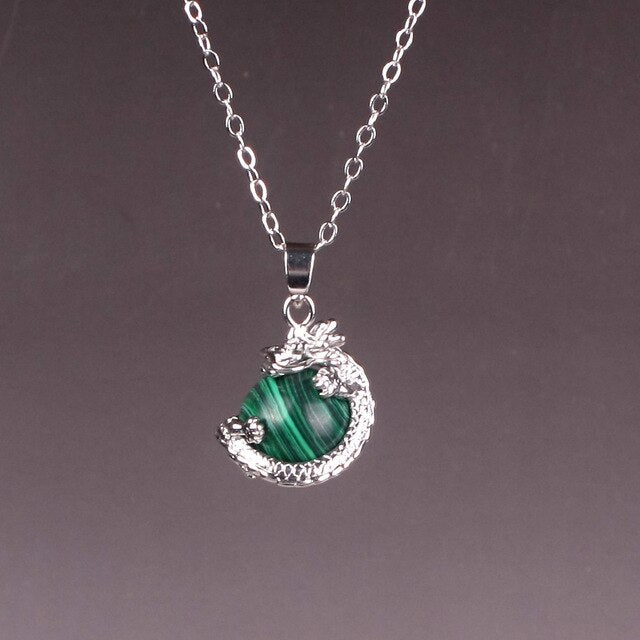 bijoux femmes vraie améthyste Roses Quartz pierre naturelle 3D Dragon & Serpent