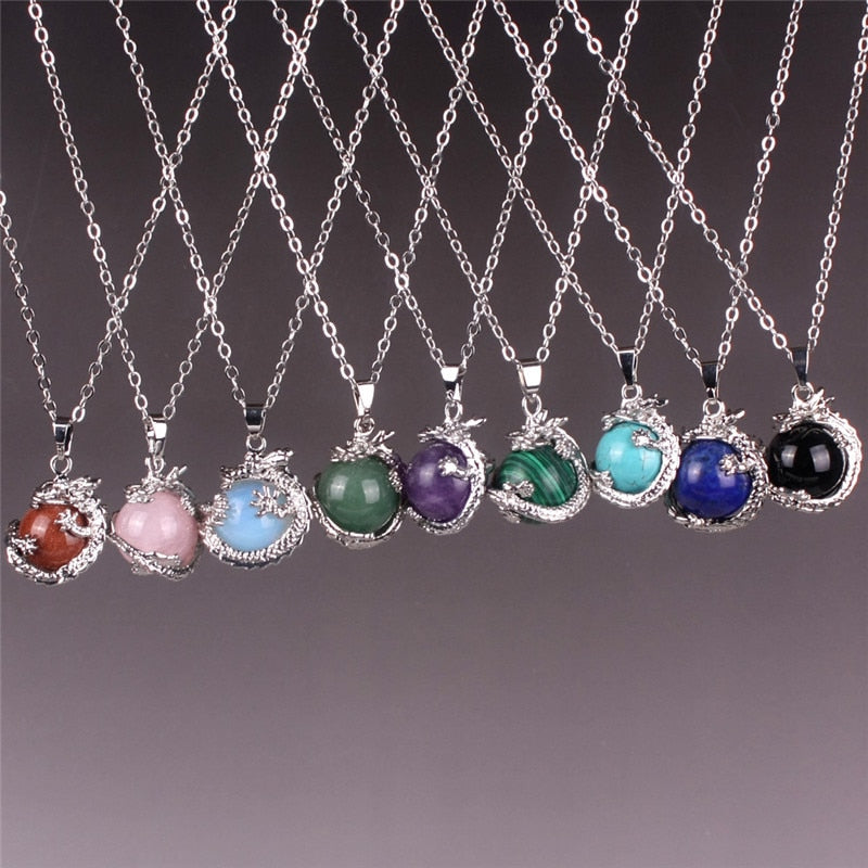 bijoux femmes vraie améthyste Roses Quartz pierre naturelle 3D Dragon & Serpent