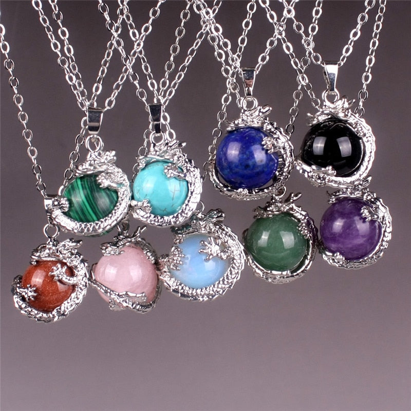 bijoux femmes vraie améthyste Roses Quartz pierre naturelle 3D Dragon & Serpent