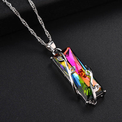 Pendentif Cristal Arc en ciel avec sa chaîne