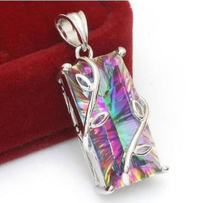 Pendentif Cristal Arc en ciel avec sa chaîne