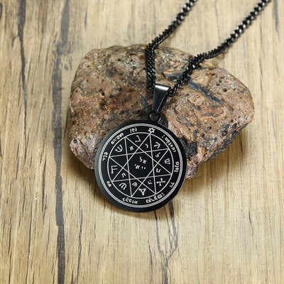 Roi salomon sceau garde & Protection pendentif acier inoxydable le septième Pentacle de Mars