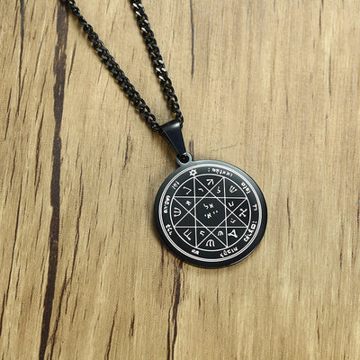 Roi salomon sceau garde & Protection pendentif acier inoxydable le septième Pentacle de Mars