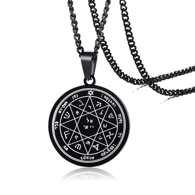 Roi salomon sceau garde & Protection pendentif acier inoxydable le septième Pentacle de Mars