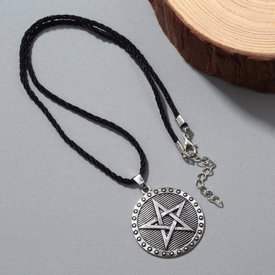 Vintage nordique Viking Pentacle pentagramme pendentif collier Protection étoile amulette