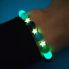 Bracelet en perles lumineuses élastique tendance, pierre de lave naturelle, bracelet en pierre fluorescente