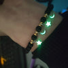 Bracelet en perles lumineuses élastique tendance, pierre de lave naturelle, bracelet en pierre fluorescente