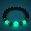 Bracelet en perles lumineuses élastique tendance, pierre de lave naturelle, bracelet en pierre fluorescente