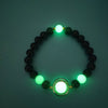 Bracelet en perles lumineuses élastique tendance, pierre de lave naturelle, bracelet en pierre fluorescente