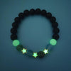 Bracelet en perles lumineuses élastique tendance, pierre de lave naturelle, bracelet en pierre fluorescente