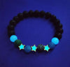 Bracelet en perles lumineuses élastique tendance, pierre de lave naturelle, bracelet en pierre fluorescente