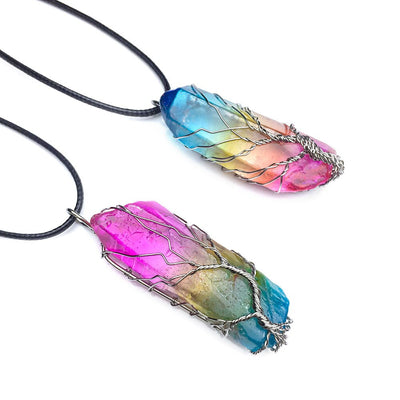 7 Chakra pierre naturelle arbre de vie pendentif