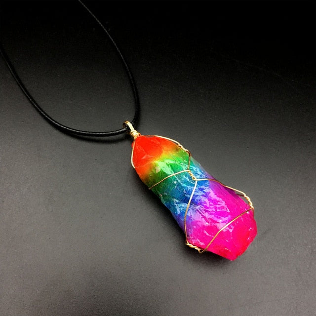 7 Chakra pierre naturelle arbre de vie pendentif