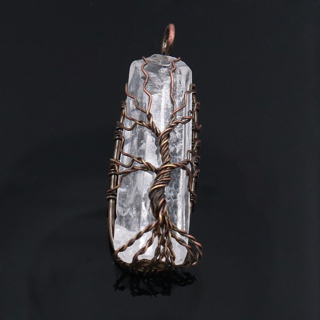 7 Chakra pierre naturelle arbre de vie pendentif