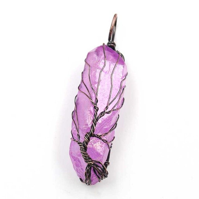 7 Chakra pierre naturelle arbre de vie pendentif