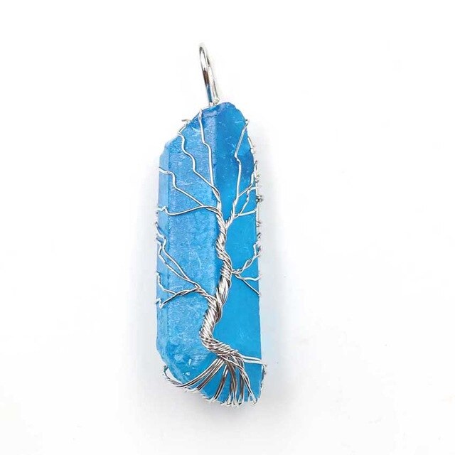 7 Chakra pierre naturelle arbre de vie pendentif