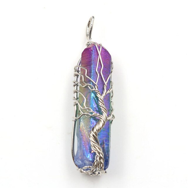 7 Chakra pierre naturelle arbre de vie pendentif