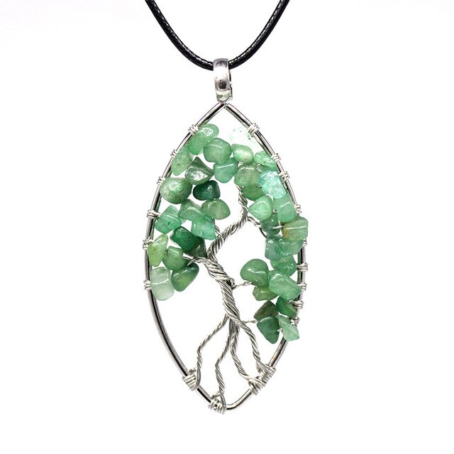 7 Chakra pierre naturelle arbre de vie pendentif