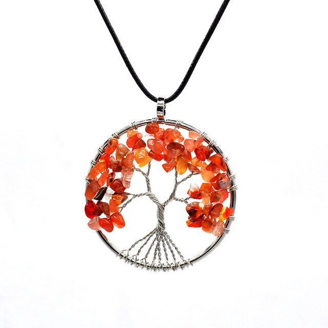 7 Chakra pierre naturelle arbre de vie pendentif
