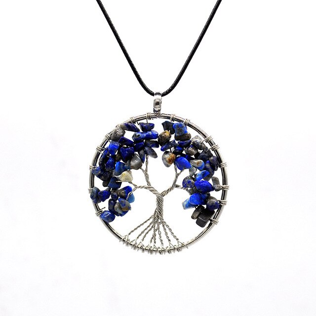 7 Chakra pierre naturelle arbre de vie pendentif