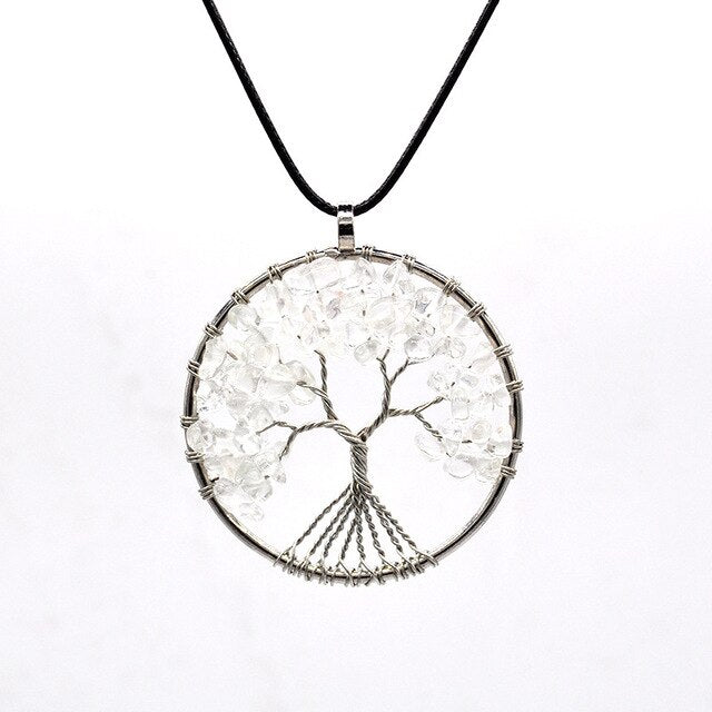 7 Chakra pierre naturelle arbre de vie pendentif
