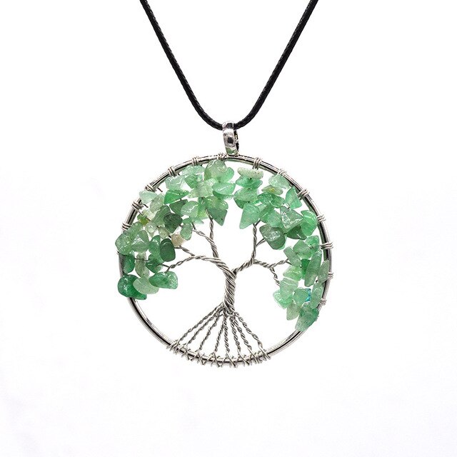 7 Chakra pierre naturelle arbre de vie pendentif