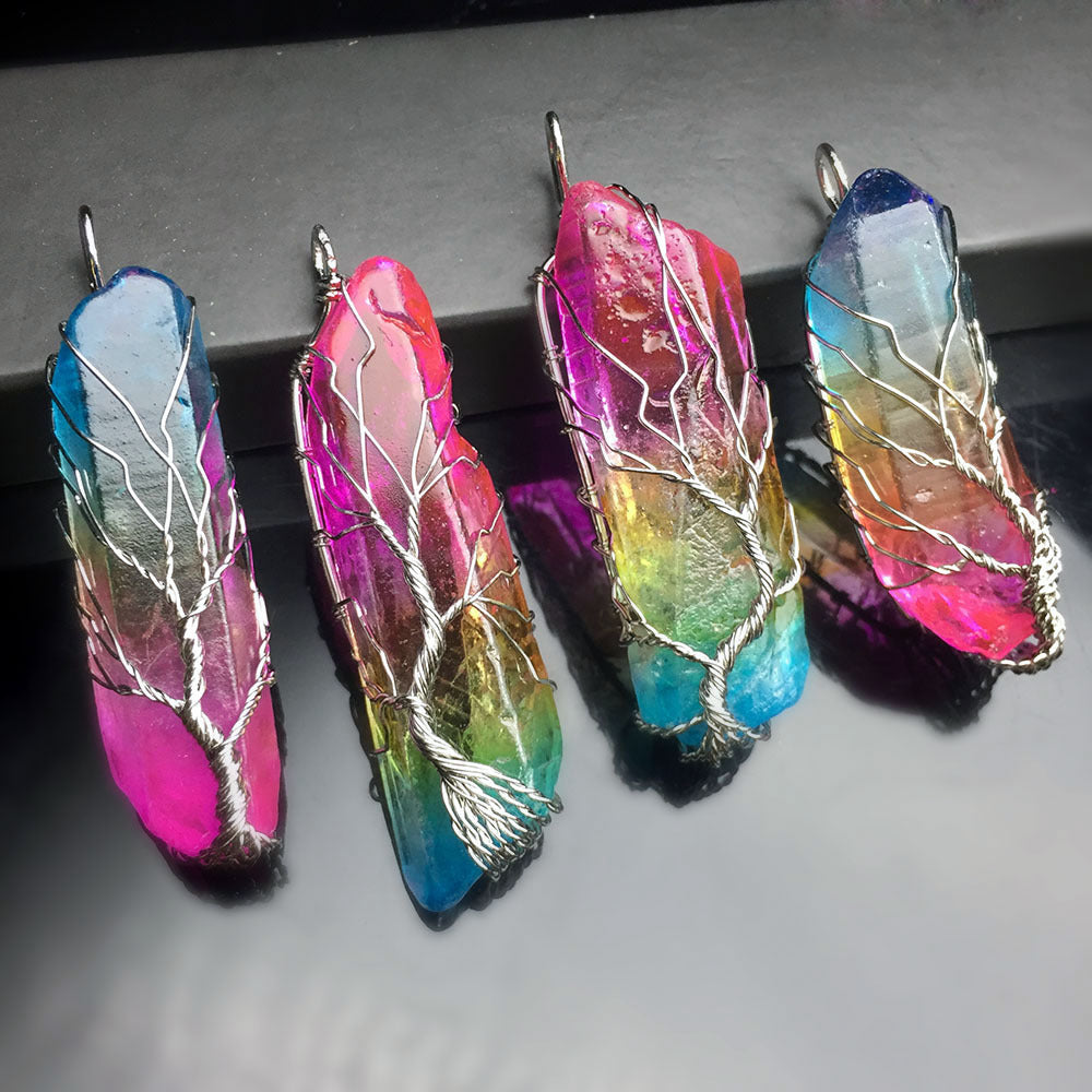 7 Chakra pierre naturelle arbre de vie pendentif