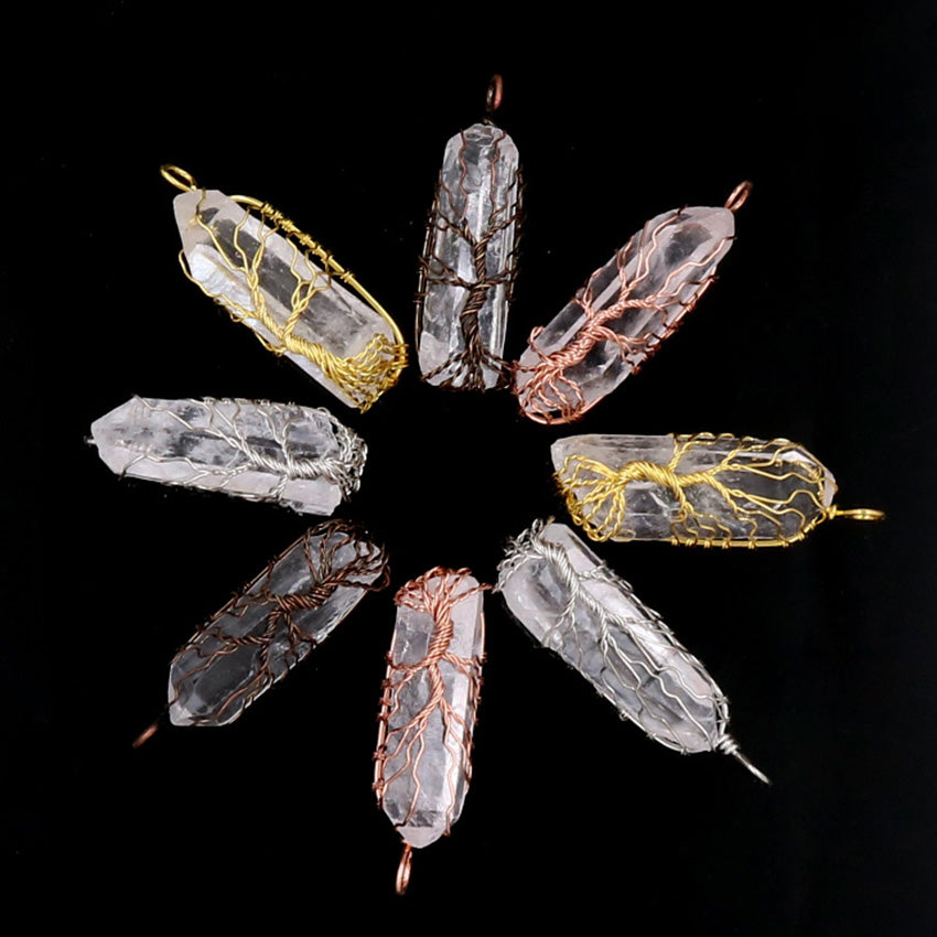 7 Chakra pierre naturelle arbre de vie pendentif