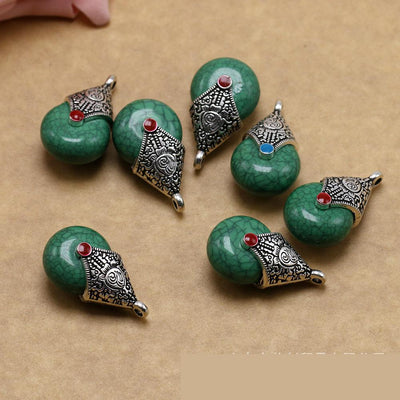 Pendentifs en argent tibétain, perles en forme de goutte d'eau, pour la fabrication de bijoux