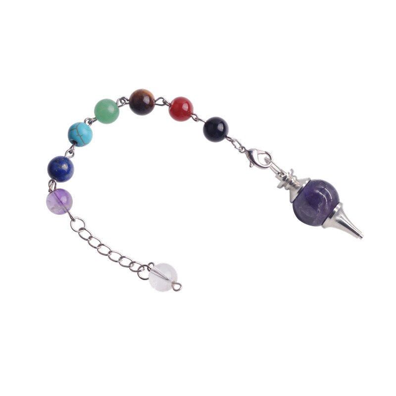 7 perles Chakra pierre naturelle radiesthésie pendule Reiki guérison