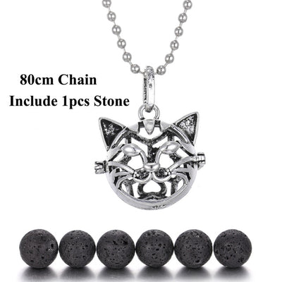 Pendentif "Symbole Sacré et Pierre de Lave" Diffuseur d'Huile Essentielle - 24 symboles disponibles