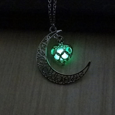 Collier avec pendentif en pierre lumineuse Antique perles scintillantes dans les ténèbres