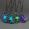 Collier avec pendentif en pierre lumineuse Antique perles scintillantes dans les ténèbres