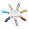 Pirámide creativa, generador de energía de cristal, puntos de piedra, piedra de amatista de siete direcciones para decoración del hogar