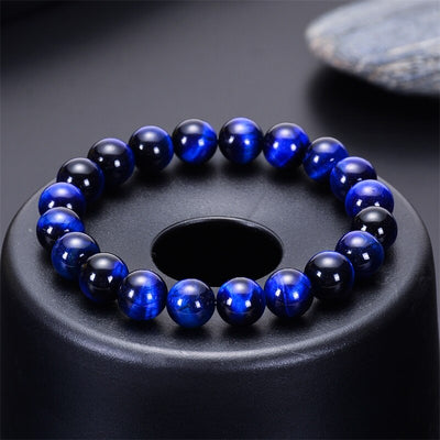 Pulsera de ojo de tigre natural cuentas de ojo de tigre azul