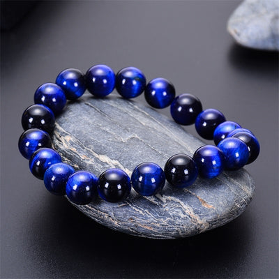 Pulsera de ojo de tigre natural cuentas de ojo de tigre azul