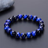 Pulsera de ojo de tigre natural cuentas de ojo de tigre azul