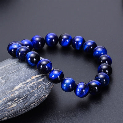 Pulsera de ojo de tigre natural cuentas de ojo de tigre azul